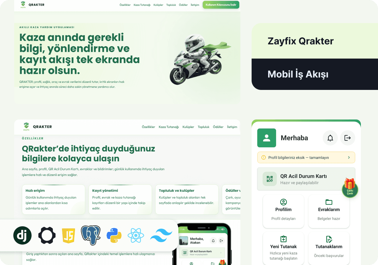 Zayfix QRakter — QR ile Kaza Bilgi Paylaşımı